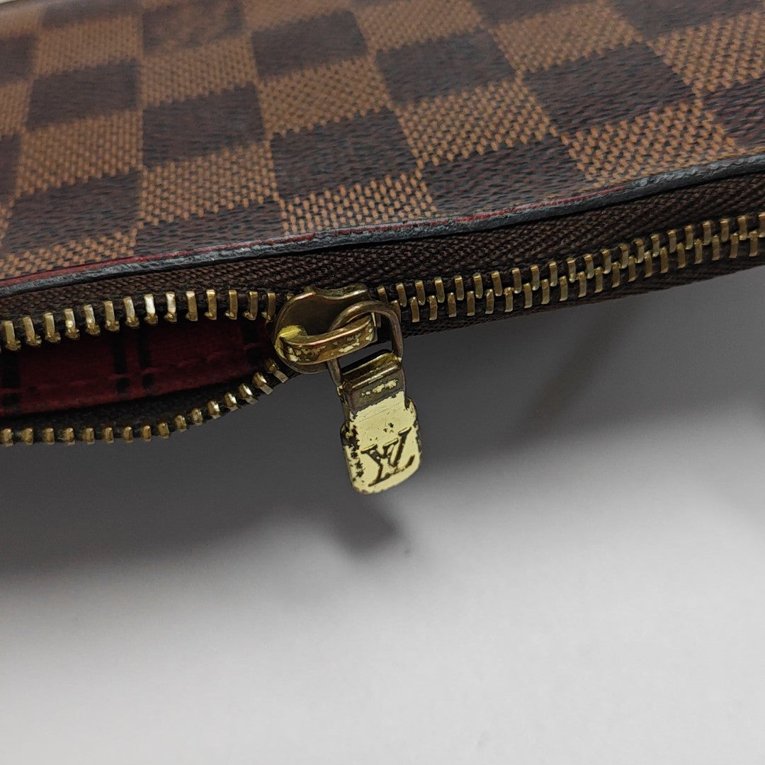 Damier Ebene Coated Canvas Clutch Brown