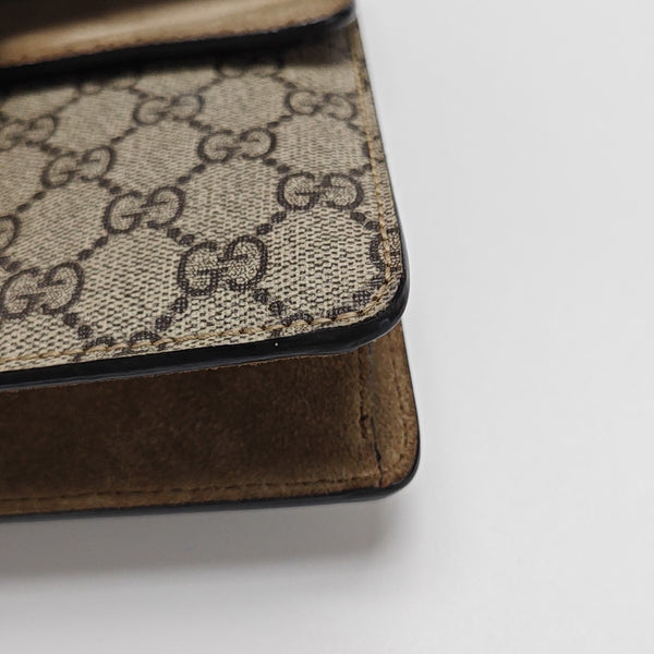 Dionysus Mini Monogram Coated Canvas Beige