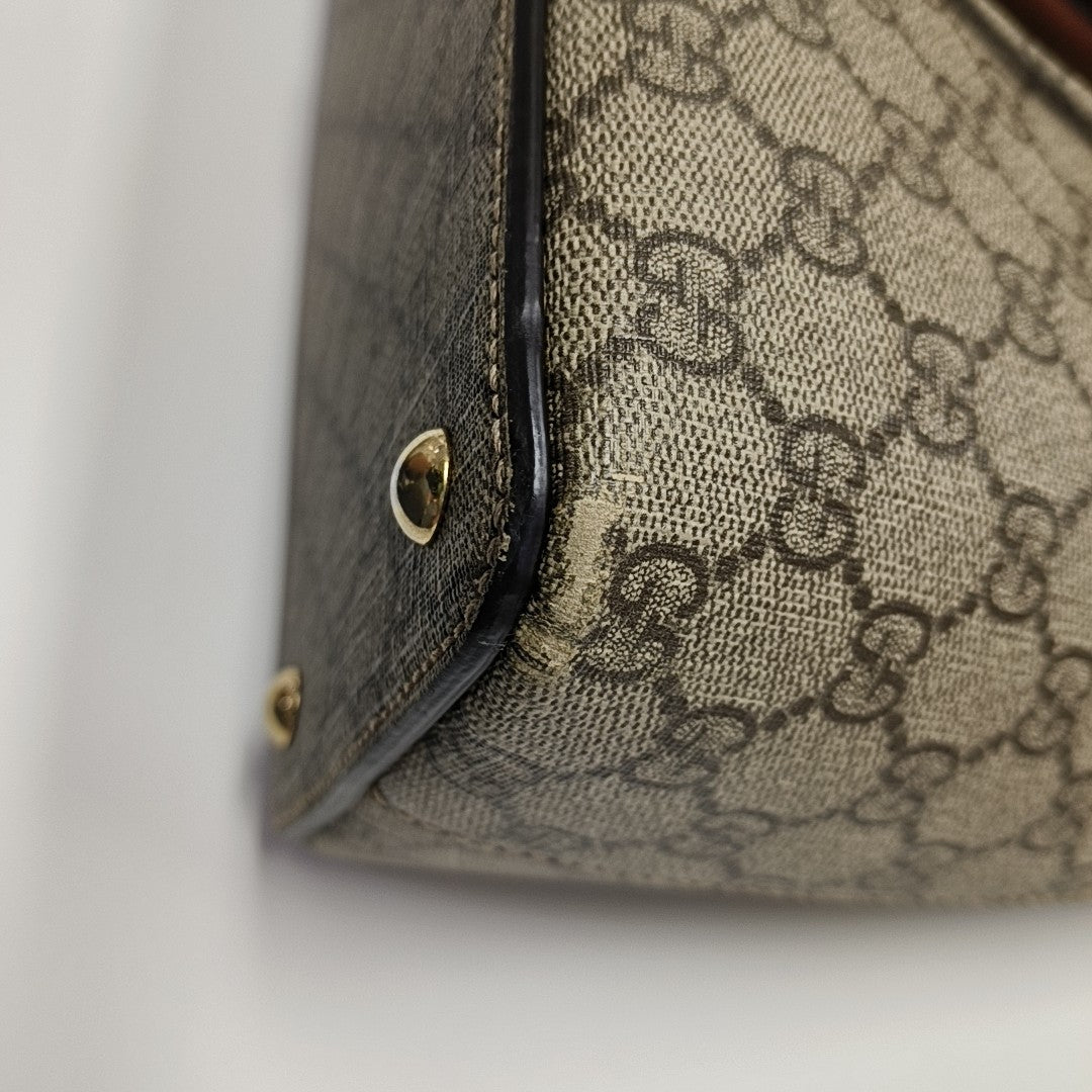GG Blooms Monogram Coated Canvas Beige