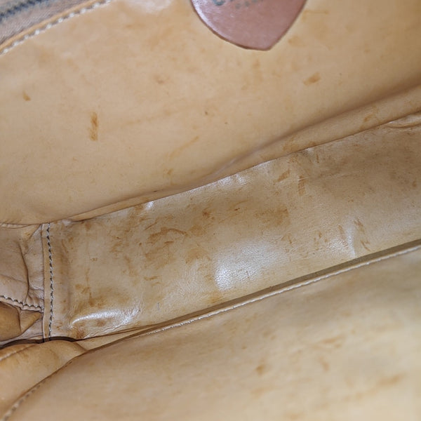 Coated Canvas Top Handle Bag Brown