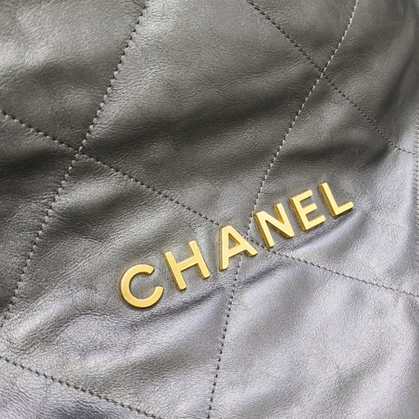 CHANEL 22 Small Quilted Calfskin Gray