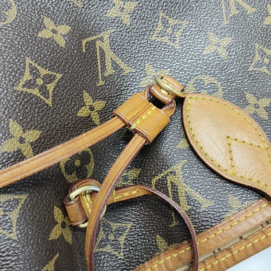 NEVERFULL MM Monogram Coated Canvas Brown