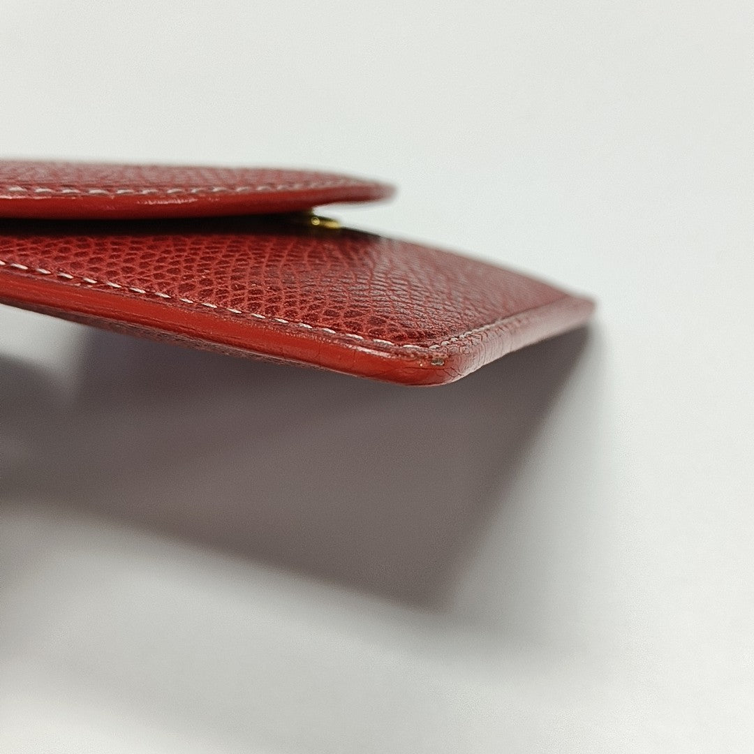 Calfskin Card Holder Red