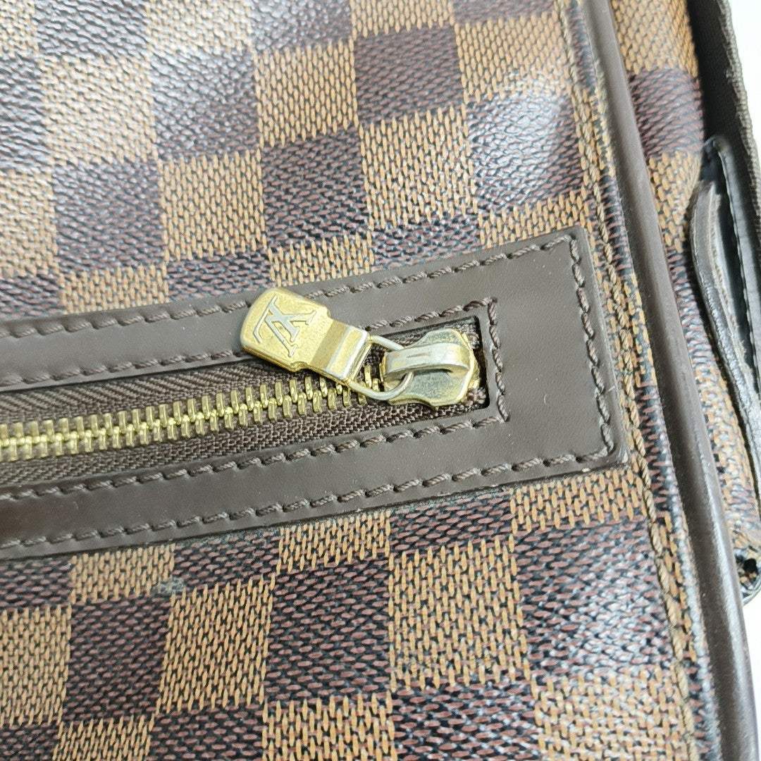 SPENCER Damier Ebene Coated Canvas Brown