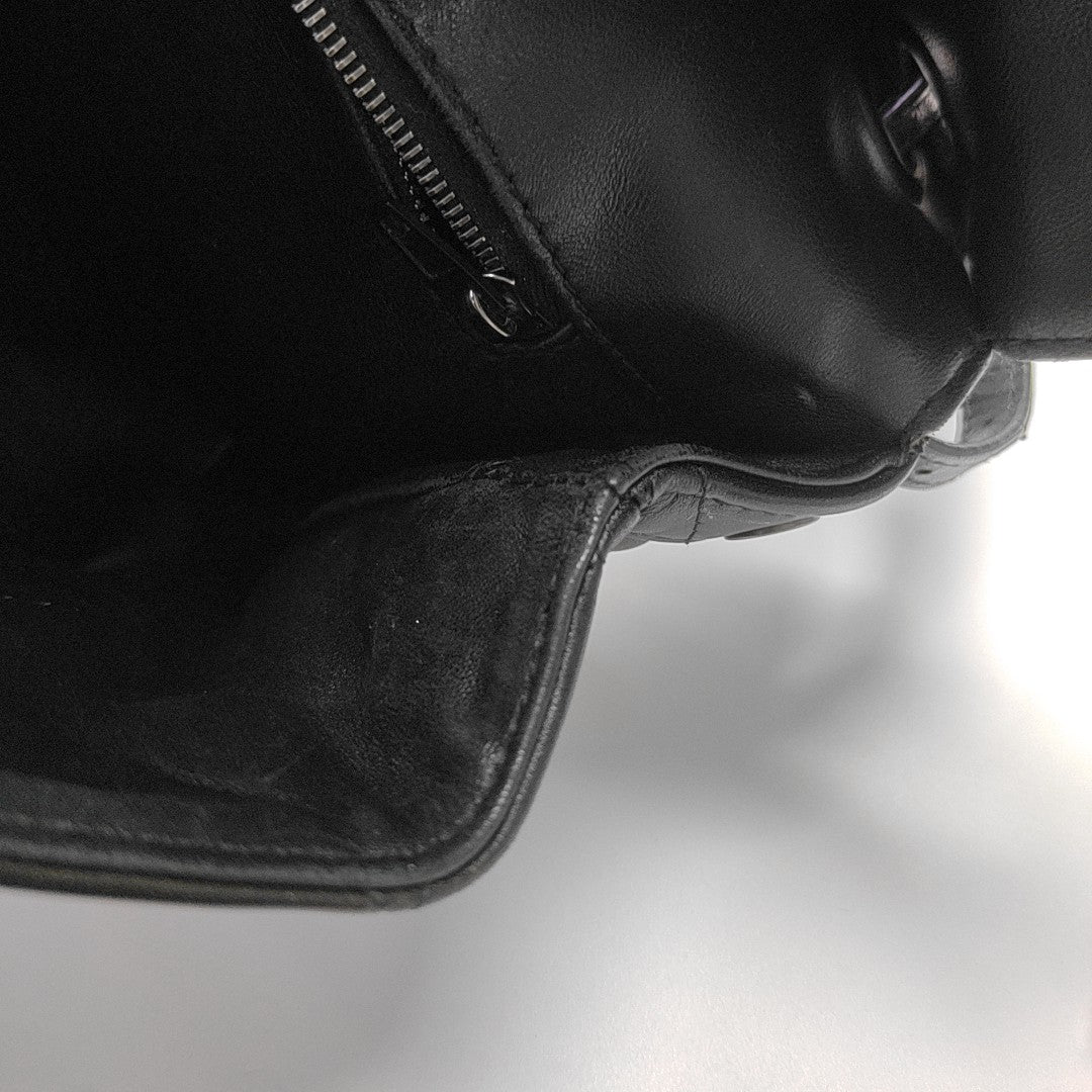 B. Medium Quilted Calfskin Black