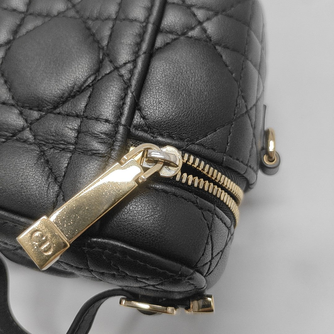 Lady Dior Super Mini Cannage Lambskin Black