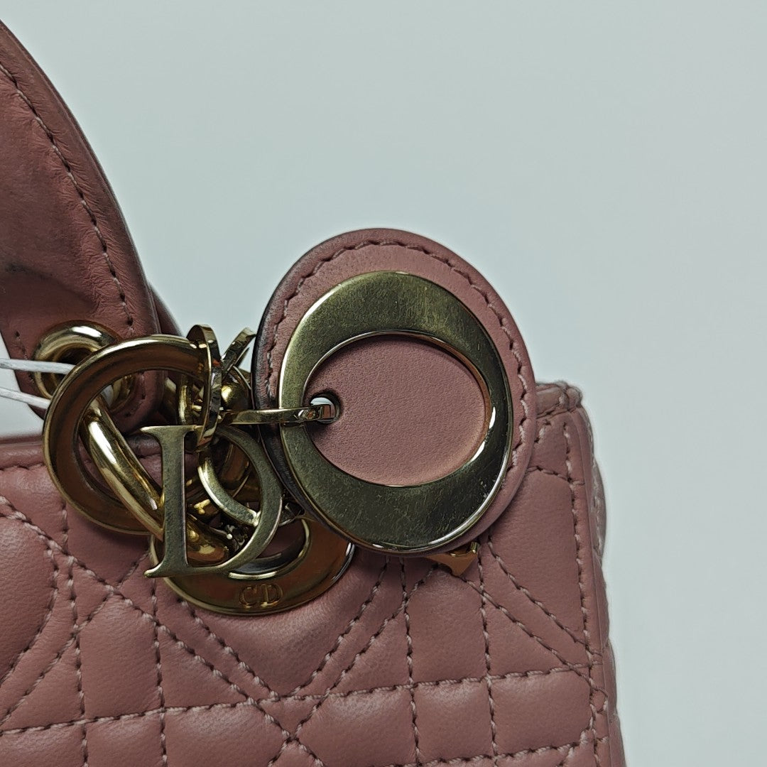 Lady D-Joy Super Mini Cannage Lambskin Pink