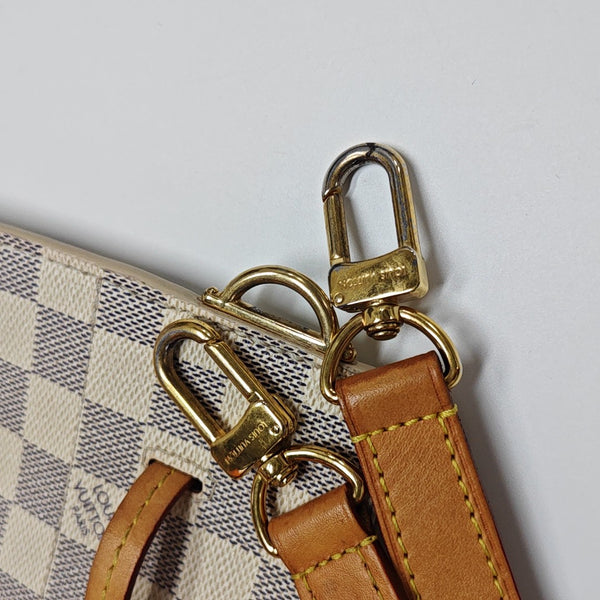 GIROLATA GM Damier Azur Coated Canvas White