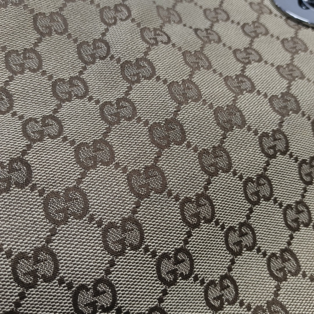 Monogram Canvas Shoulder Bag Brown