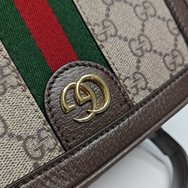 Ophidia Mini Monogram Coated Canvas Beige