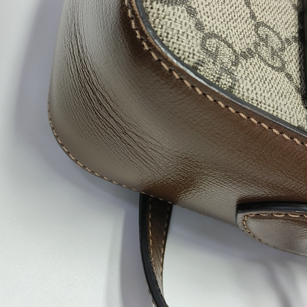 Horsebit 1955 Small Coated Canvas Beige