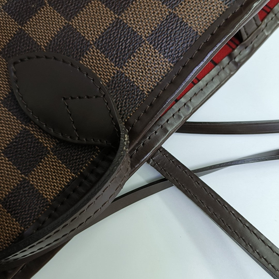 NEVERFULL GM Damier Ebene Coated Canvas Brown