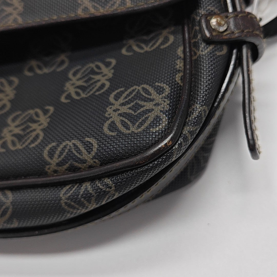 Monogram Coated Canvas Shoulder Bag Black