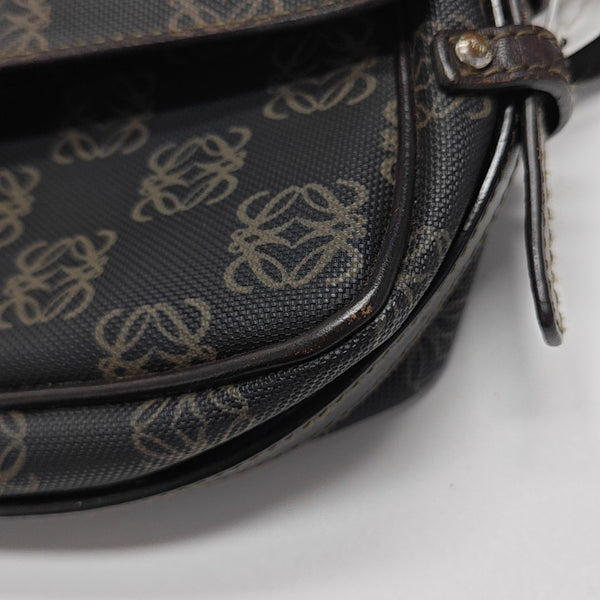 Monogram Coated Canvas Shoulder Bag Black