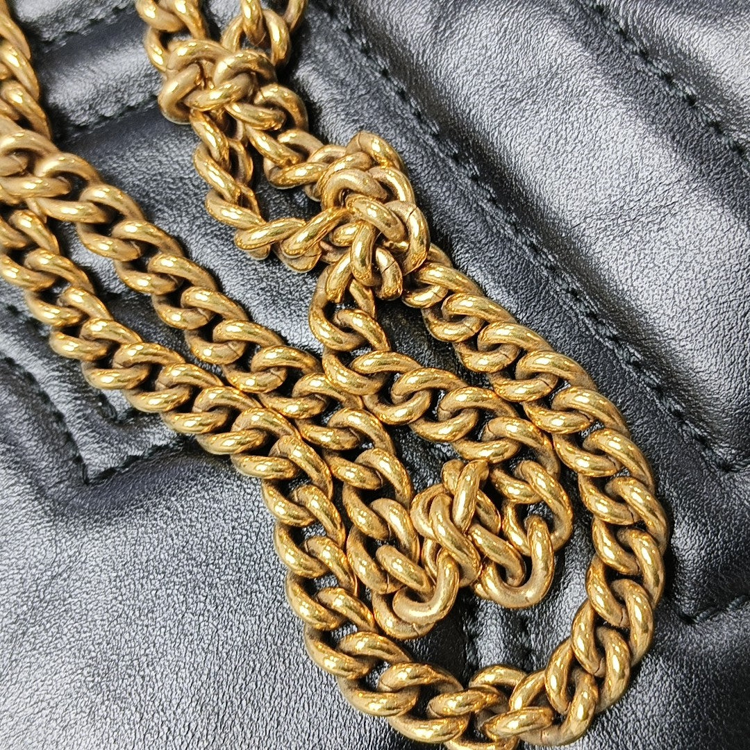 GG Marmont Mini Quilted Calfskin Black