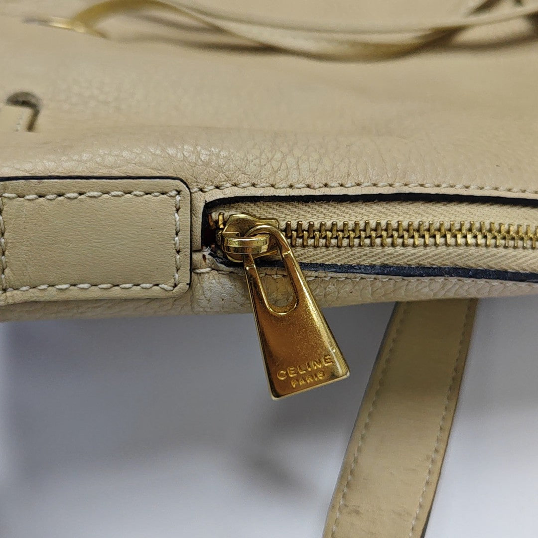 Calfskin Shoulder Bag Beige
