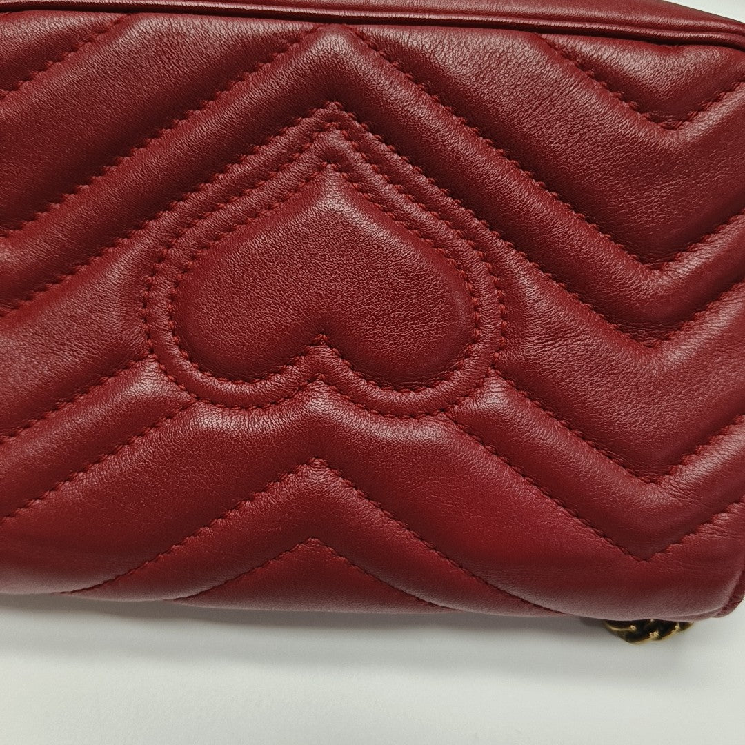 GG Marmont Mini Quilted Calfskin Red