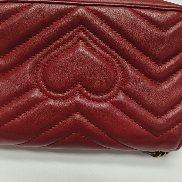 GG Marmont Mini Quilted Calfskin Red