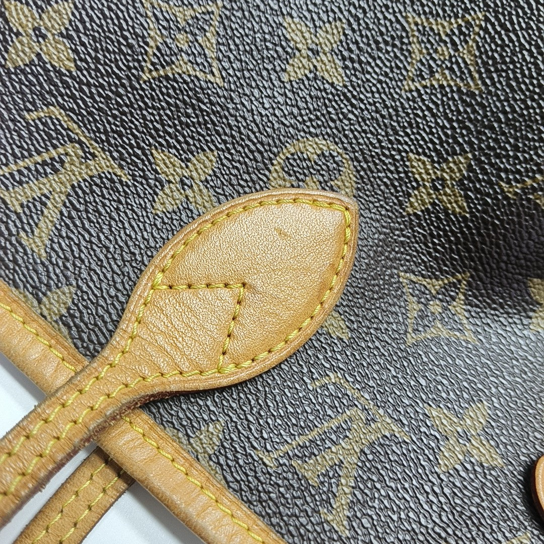 NEVERFULL MM Monogram Coated Canvas Brown