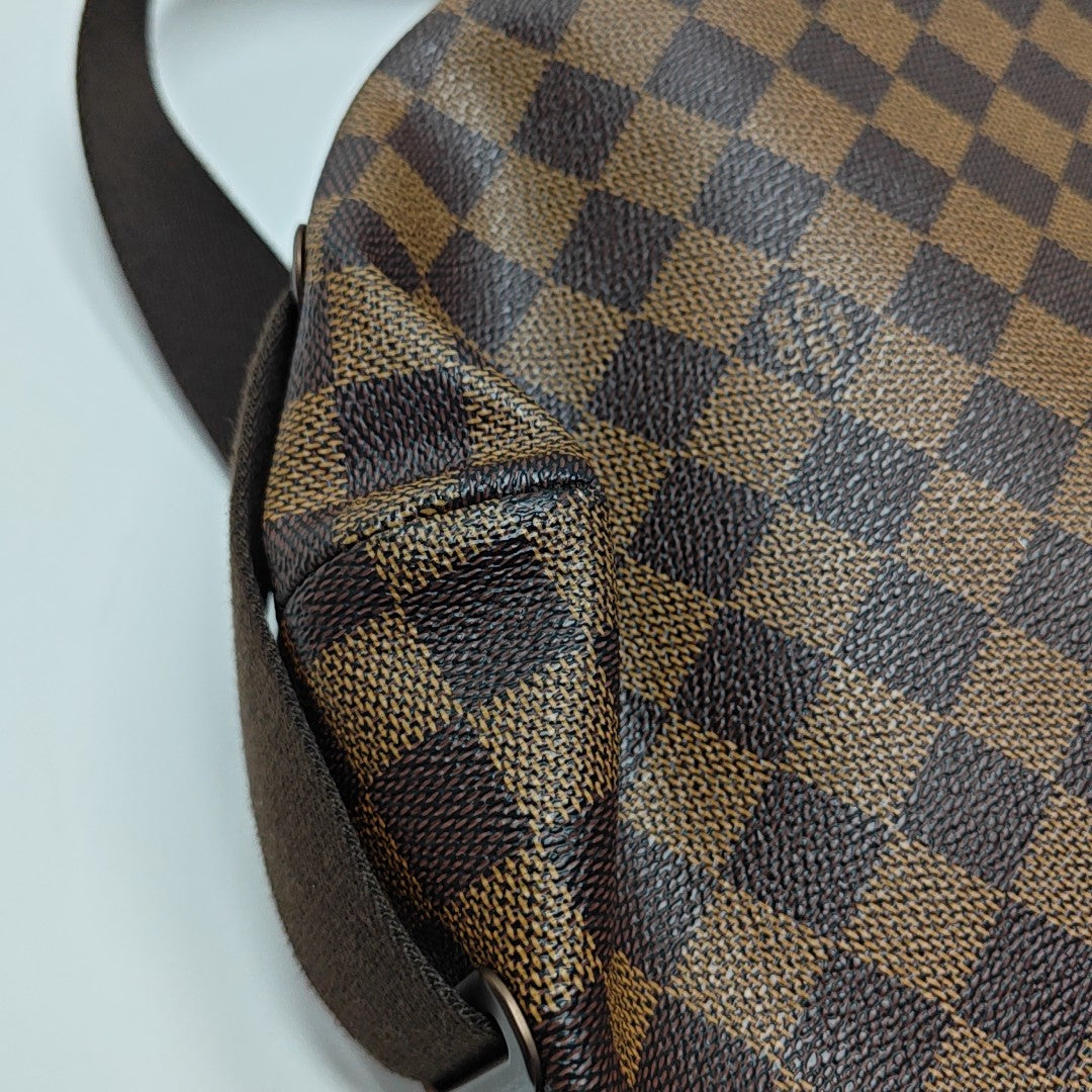 BROOKLYN MM Damier Ebene Coated Canvas Brown