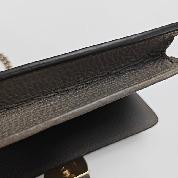 Interlocking G Small Calfskin Gray