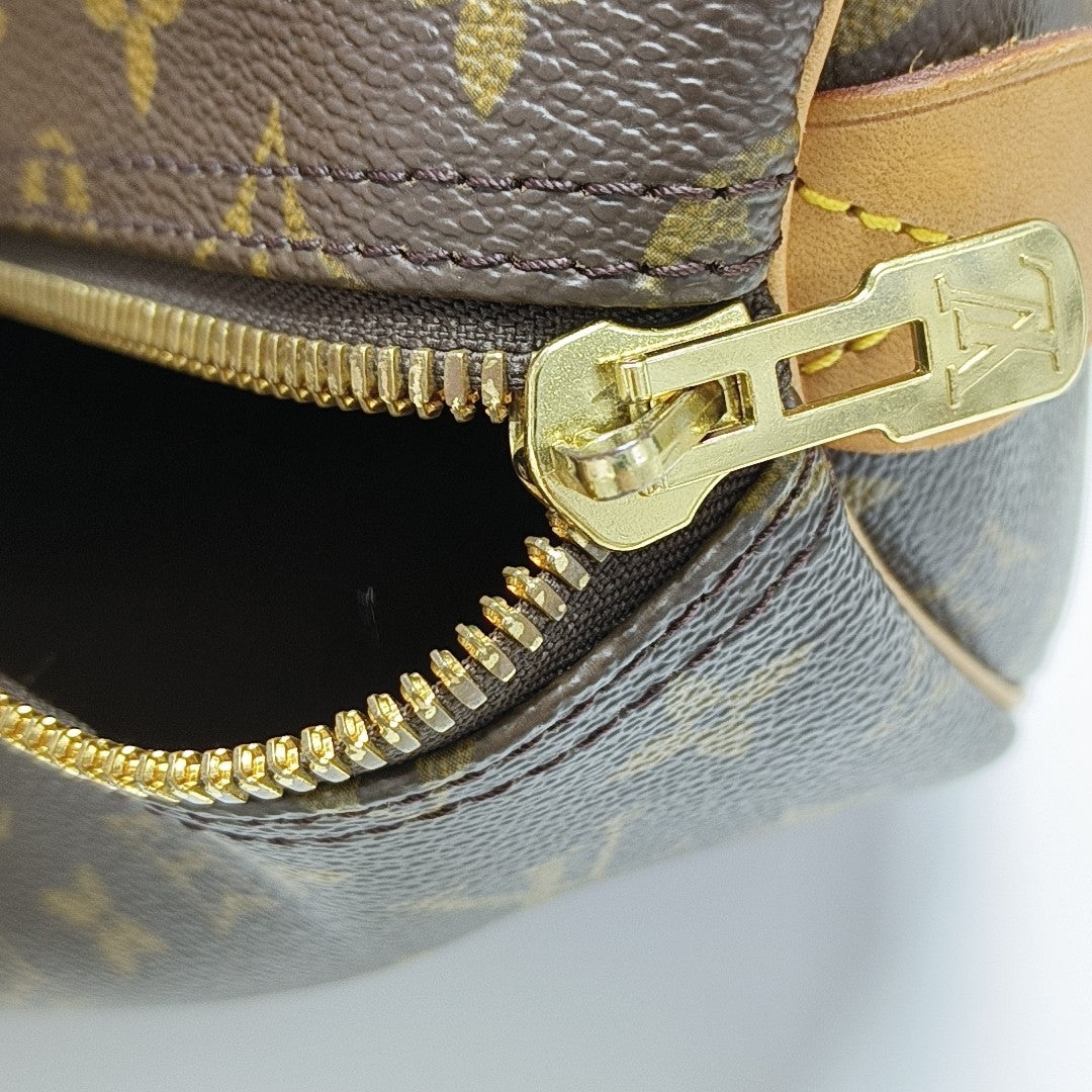 KEEPALL 55 Monogram Coated Canvas Brown