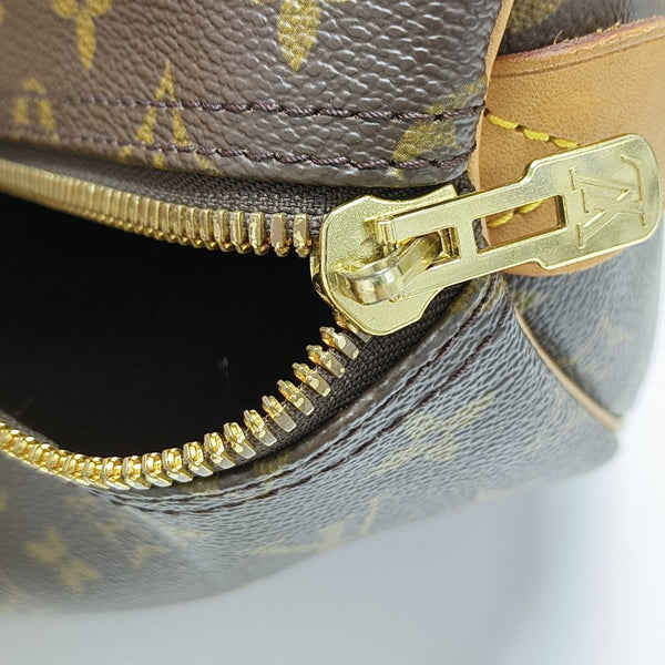 KEEPALL 55 Monogram Coated Canvas Brown