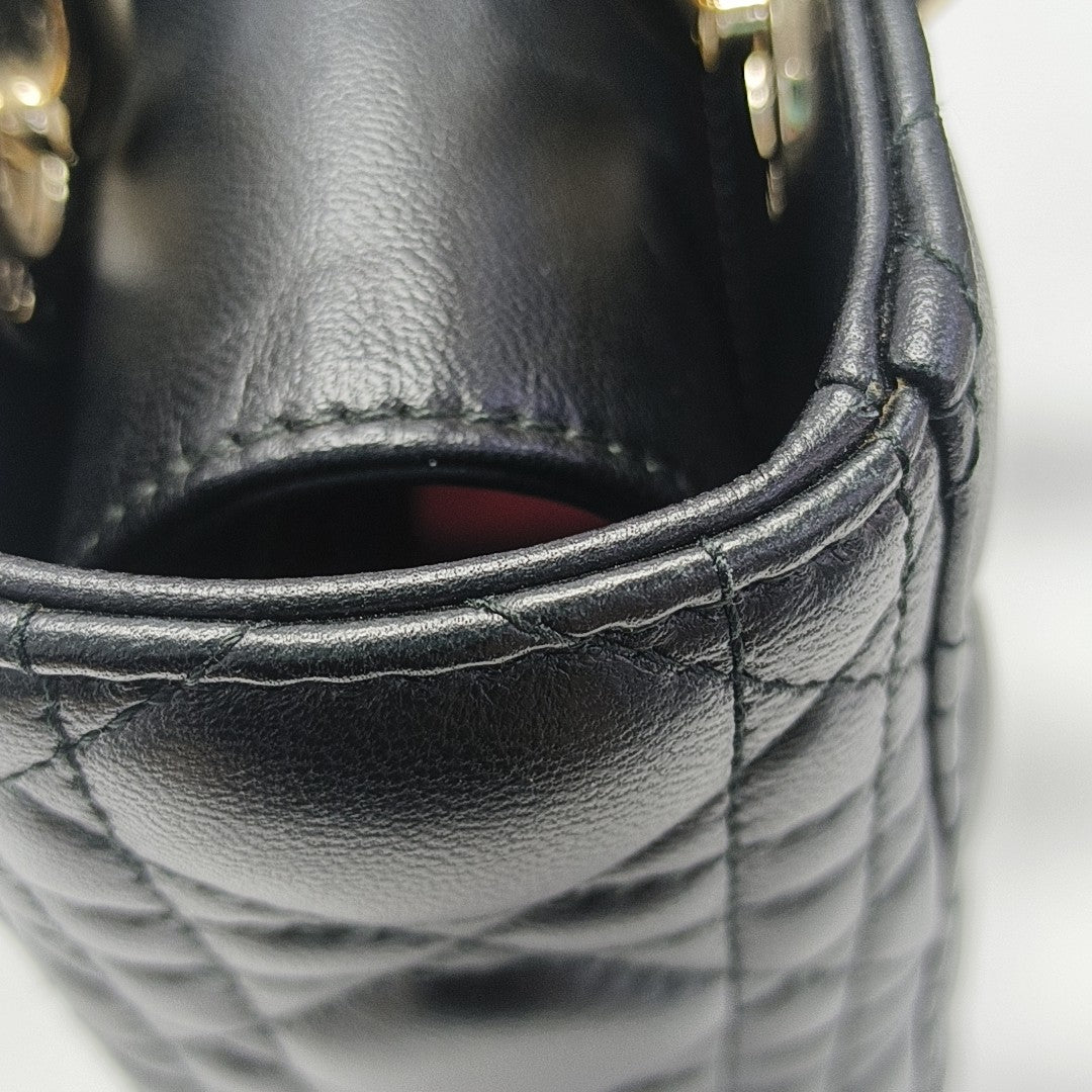 Lady Dior Small Cannage Lambskin Black