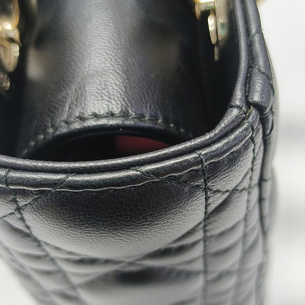 Lady Dior Small Cannage Lambskin Black