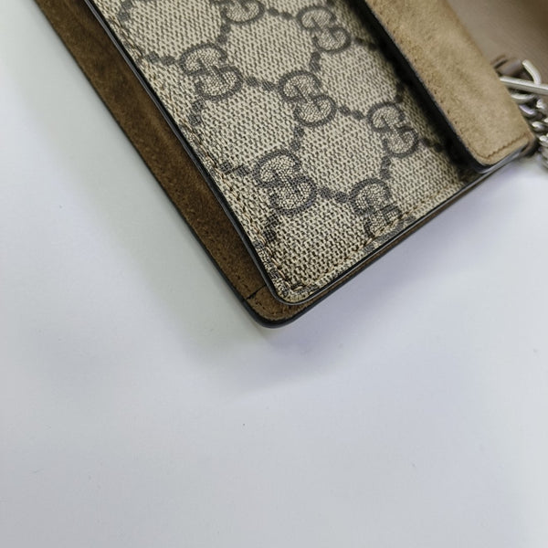 Dionysus Super Mini Monogram Coated Canvas Beige