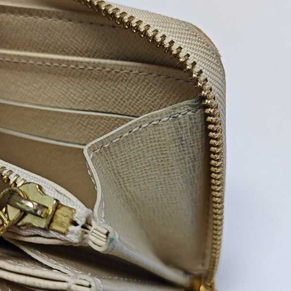 ZIPPY Damier Azur Coated Canvas White Wallet