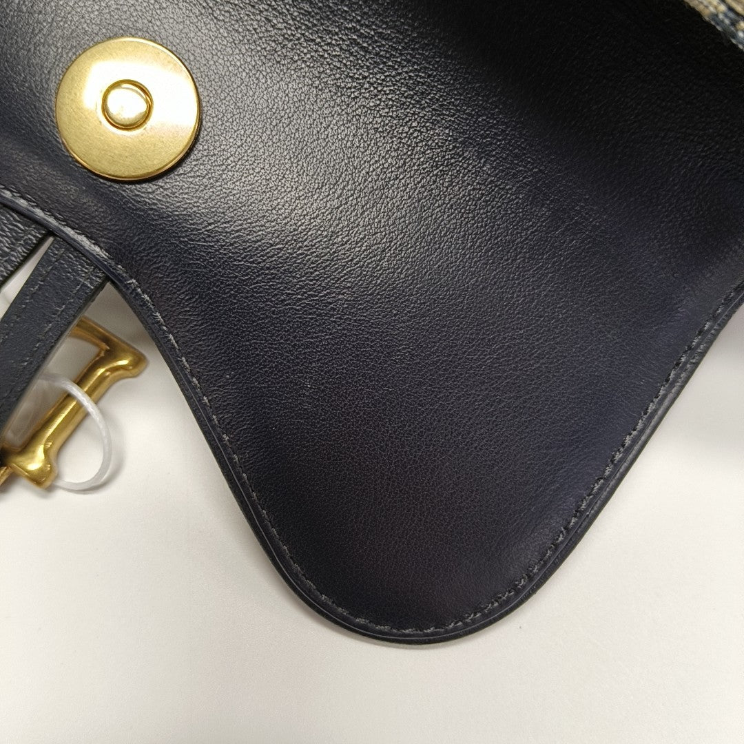 Saddle Mini Oblique Canvas Blue
