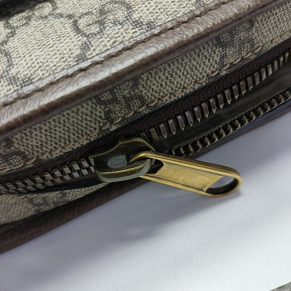 Ophidia Small Monogram Coated Canvas Beige