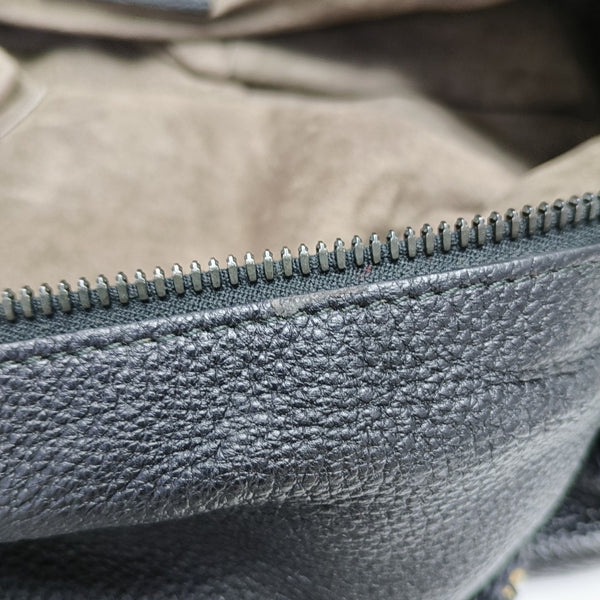 Calfskin Top Handle Bag Black