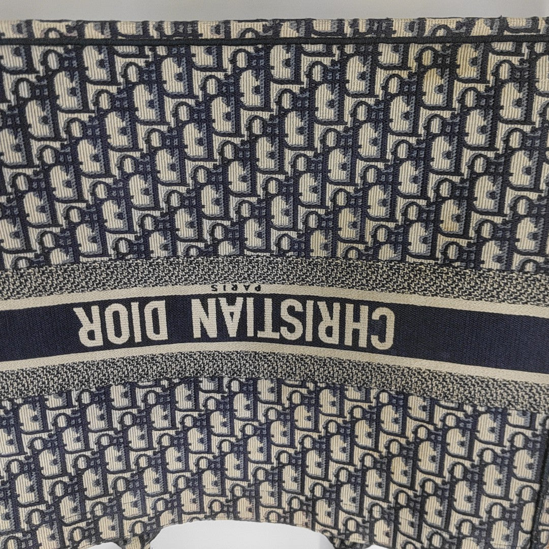 Book Tote Large Oblique Canvas Blue