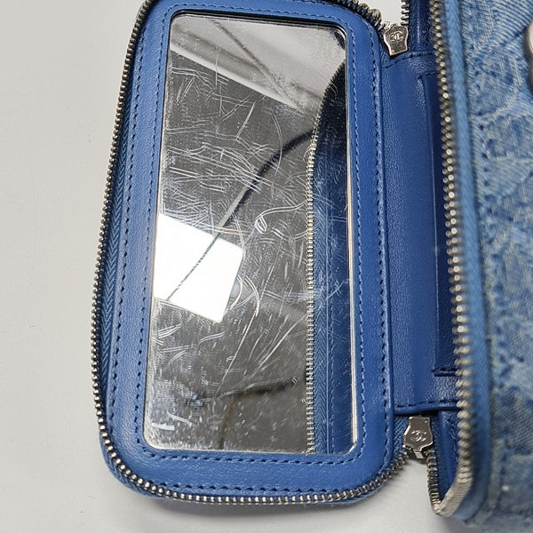 VANITY CASE Small Quilted Denim Blue