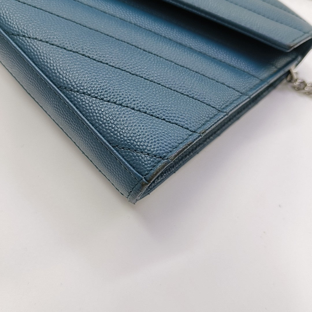 MONOGRAM Medium Chevron Calfskin Blue