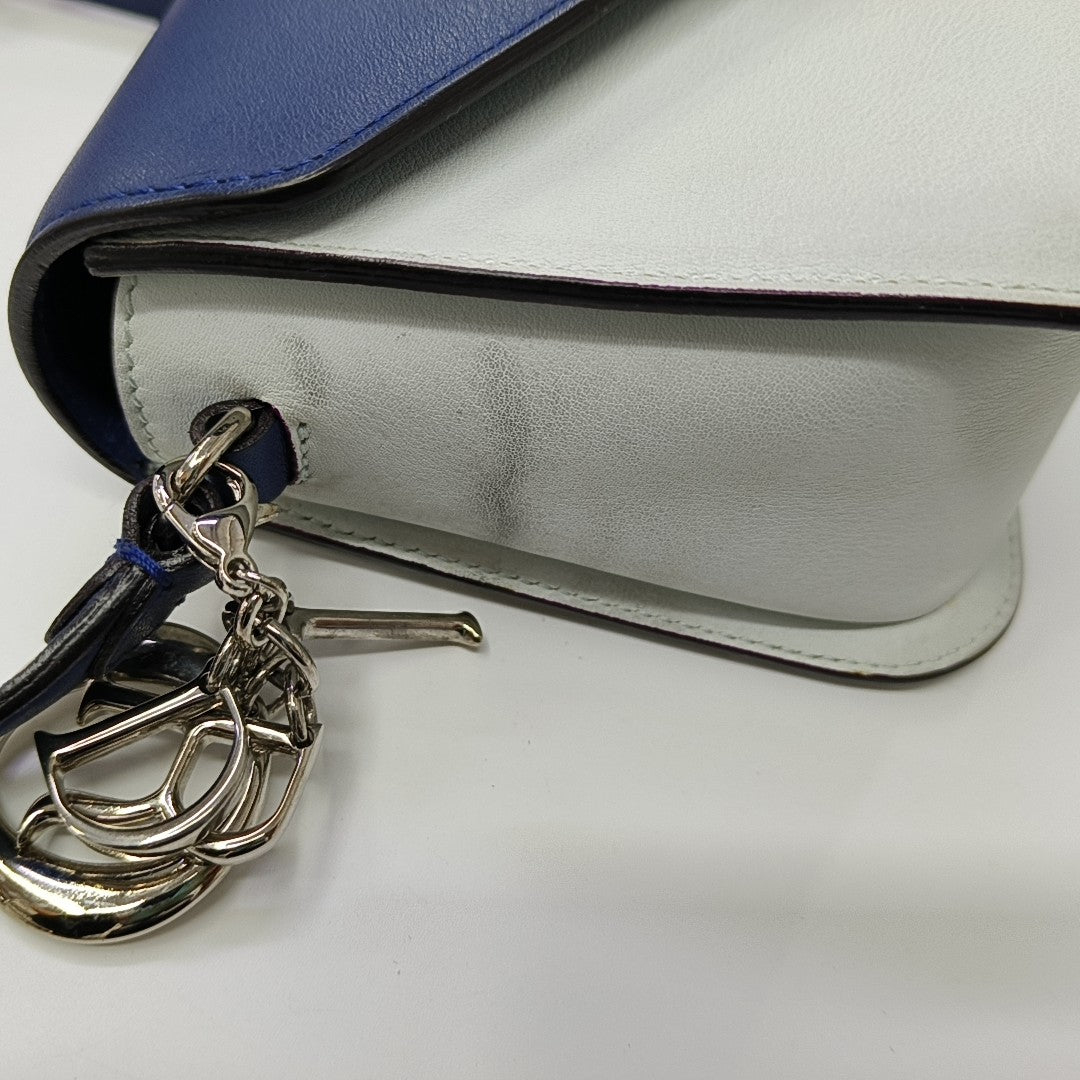 Calfskin Shoulder Bag Blue