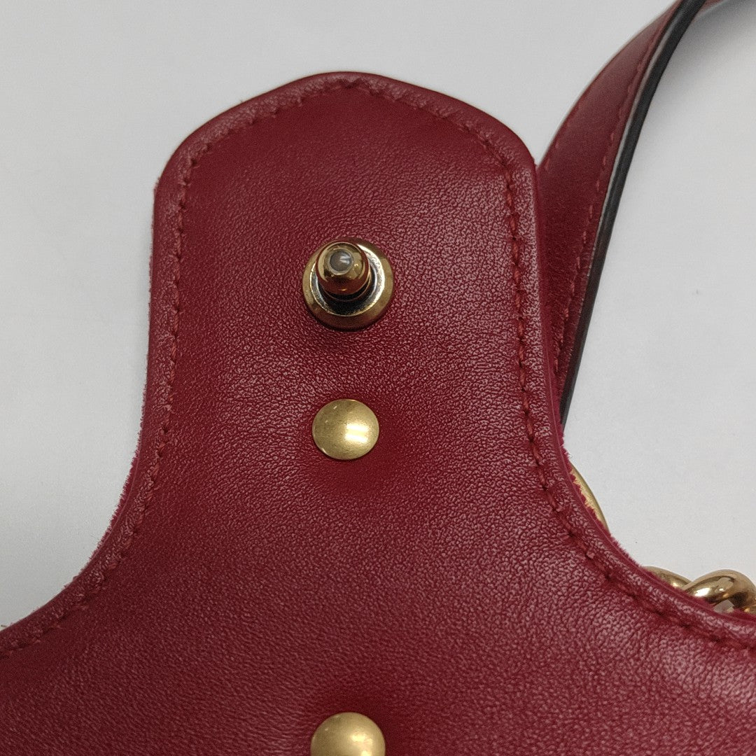GG Marmont Medium Quilted Velvet Red