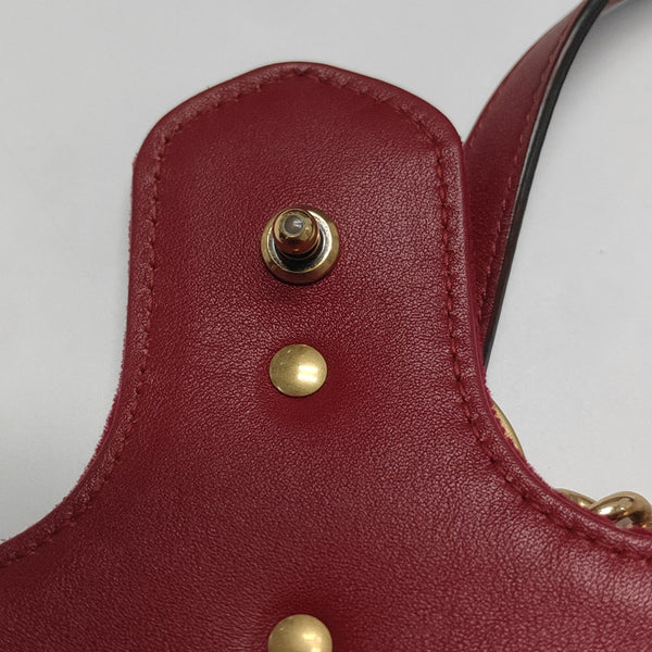 GG Marmont Medium Quilted Velvet Red