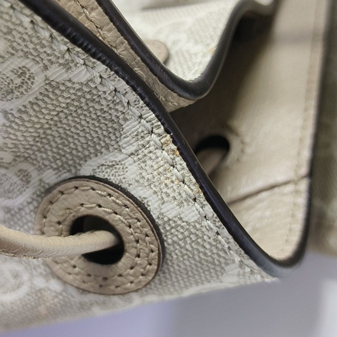 Monogram Coated Canvas Backpack Beige