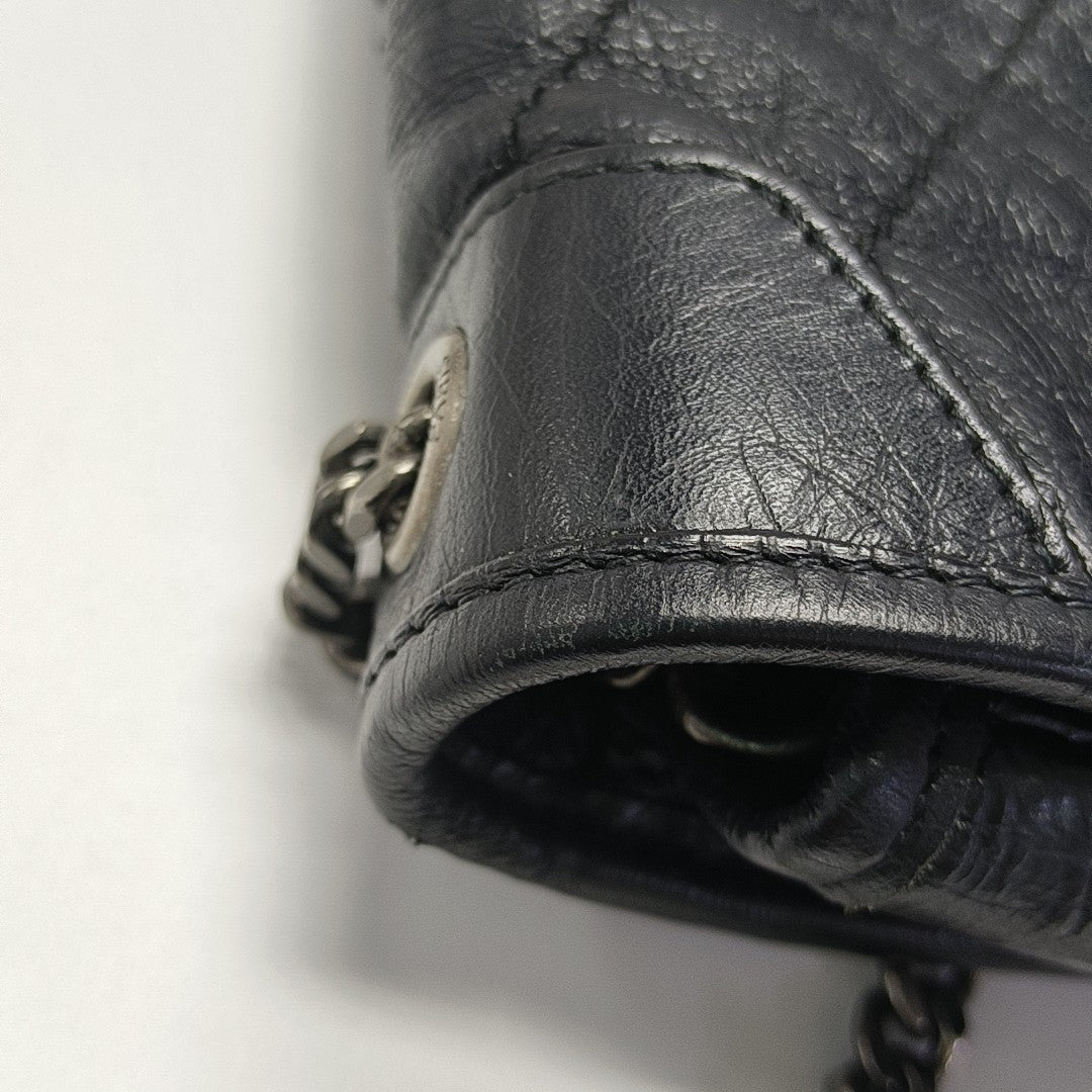 NIKI Mini Chevron Calfskin Black