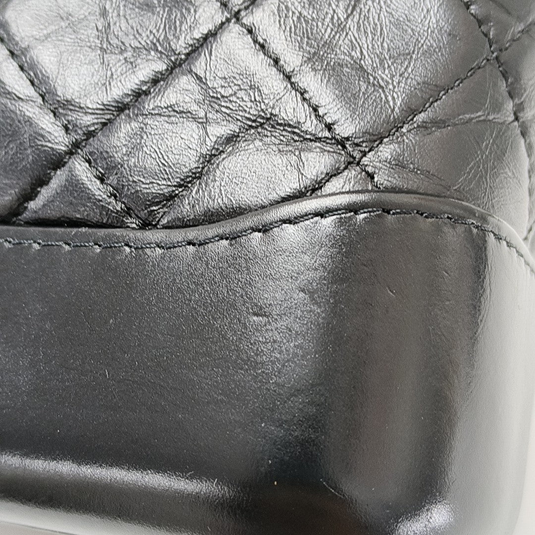 GABRIELLE Small Quilted Vintage Calf Black