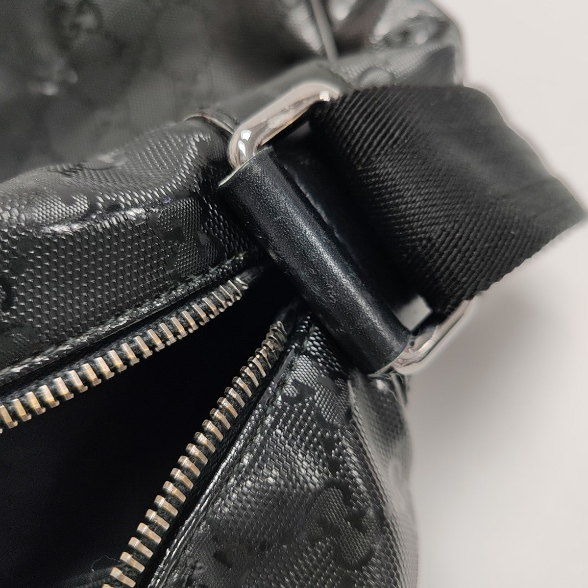 Monogram Coated Canvas Crossbody Bag Black