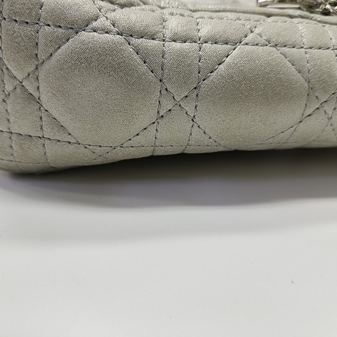 Lady Dior Mini Cannage Lambskin Gray