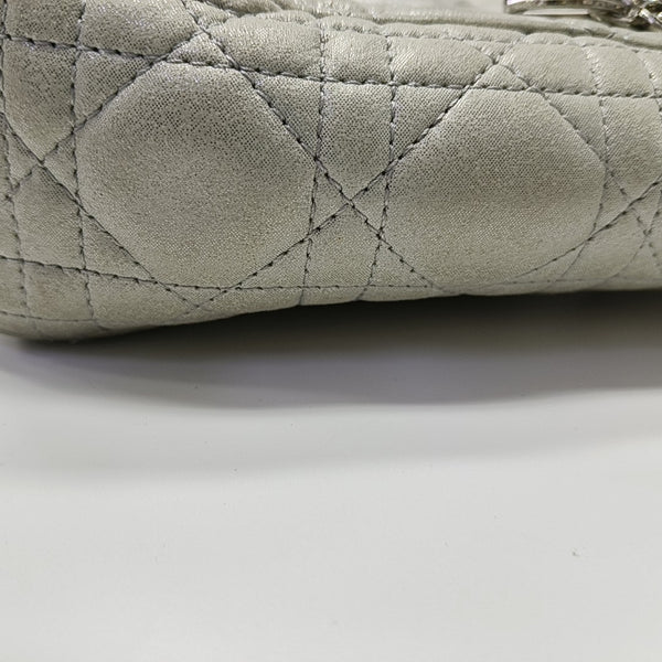 Lady Dior Mini Cannage Lambskin Gray