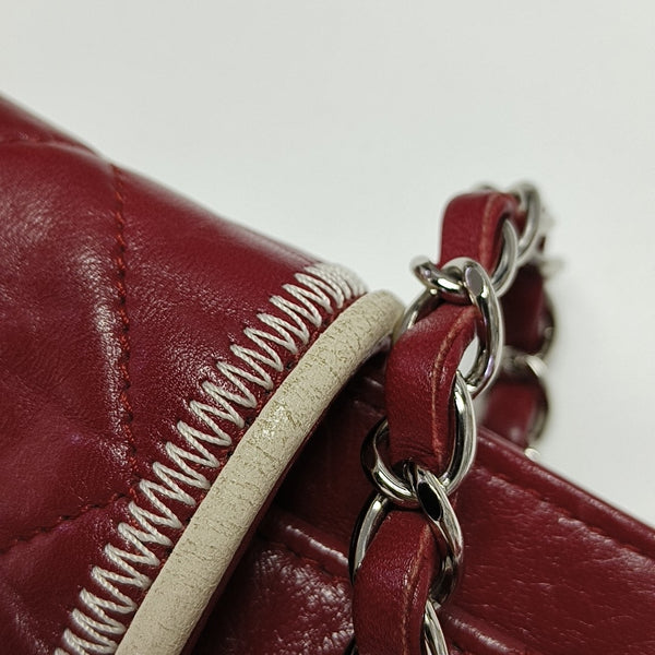 Quilted Lambskin Shoulder Bag Red