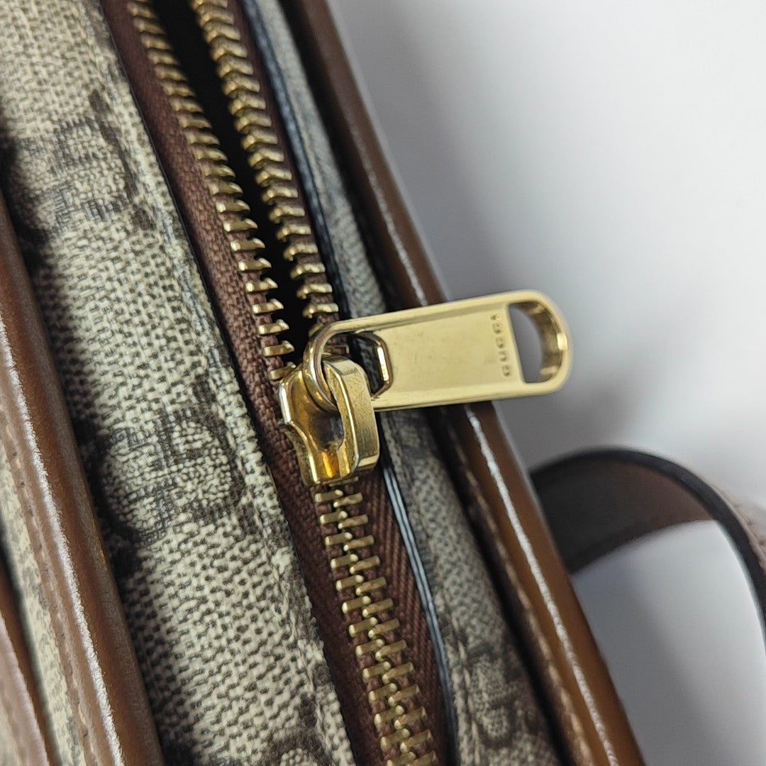 GG Supreme Mini Monogram Coated Canvas Beige