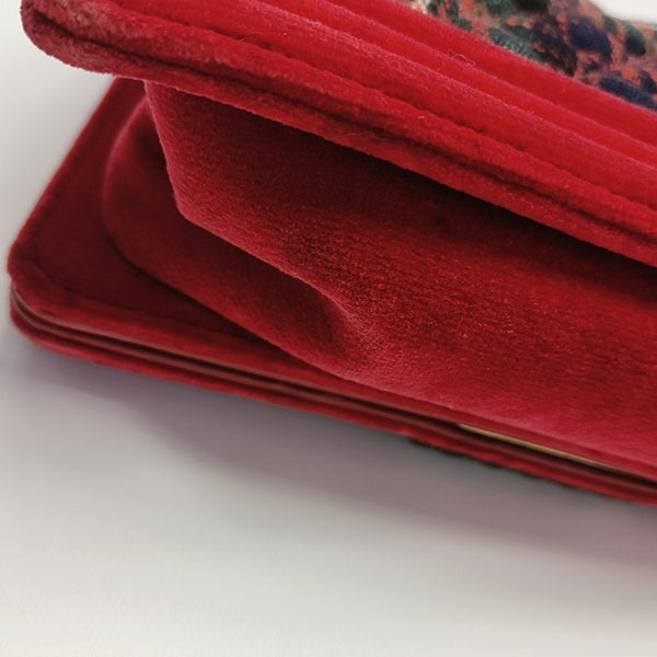 BOY CHANEL Small Quilted Velvet Red