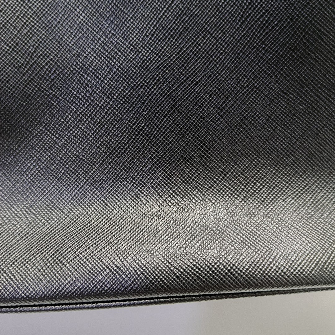 Galleria Large Saffiano Calfskin Black